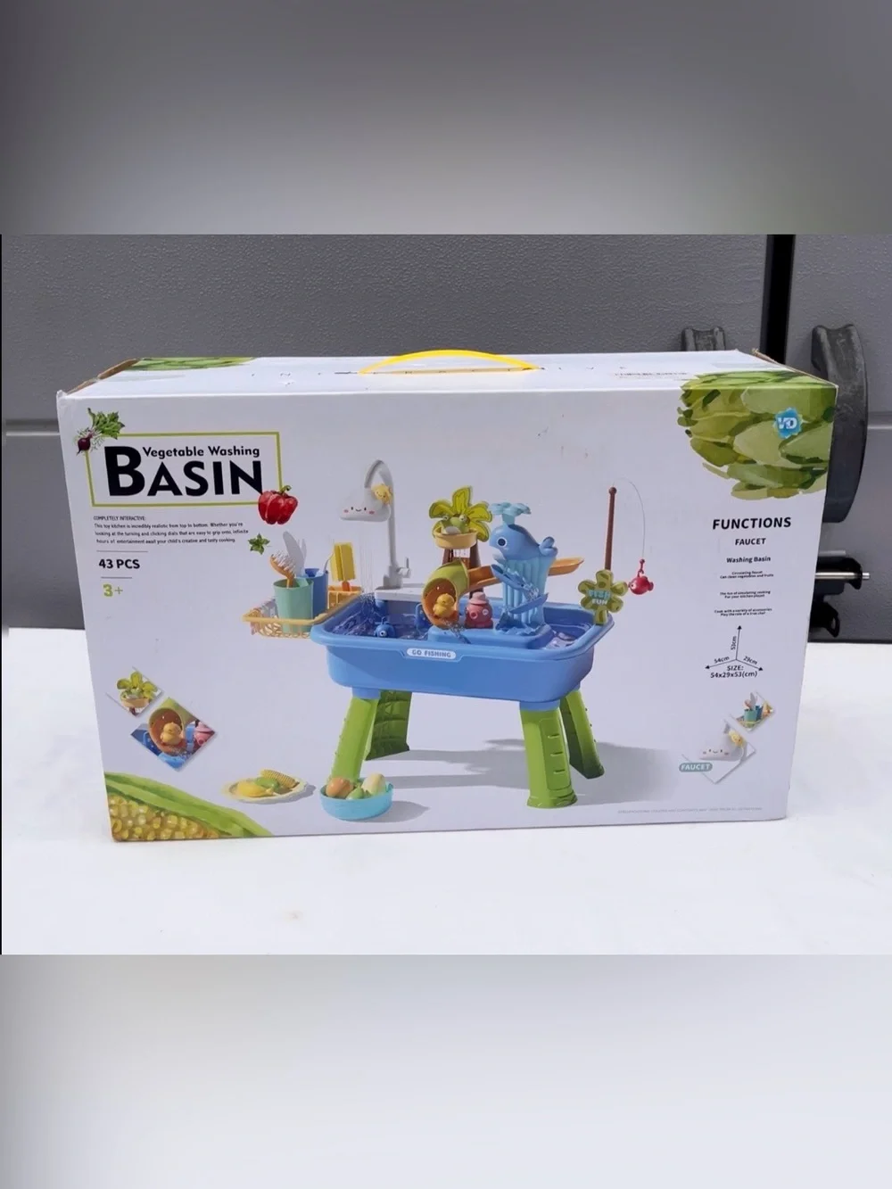 Water Table for Toddlers 1-3 with Pump, Spring-Green 22Pcs Toy Accessories, 4L B